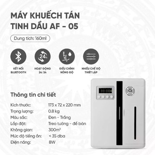 Máy Xông Tinh Dầu Phòng Khách, Nhà Hàng, Khách Sạn, Văn Phòng, Kết Nối Bluetooth, Hẹn Giờ Phun