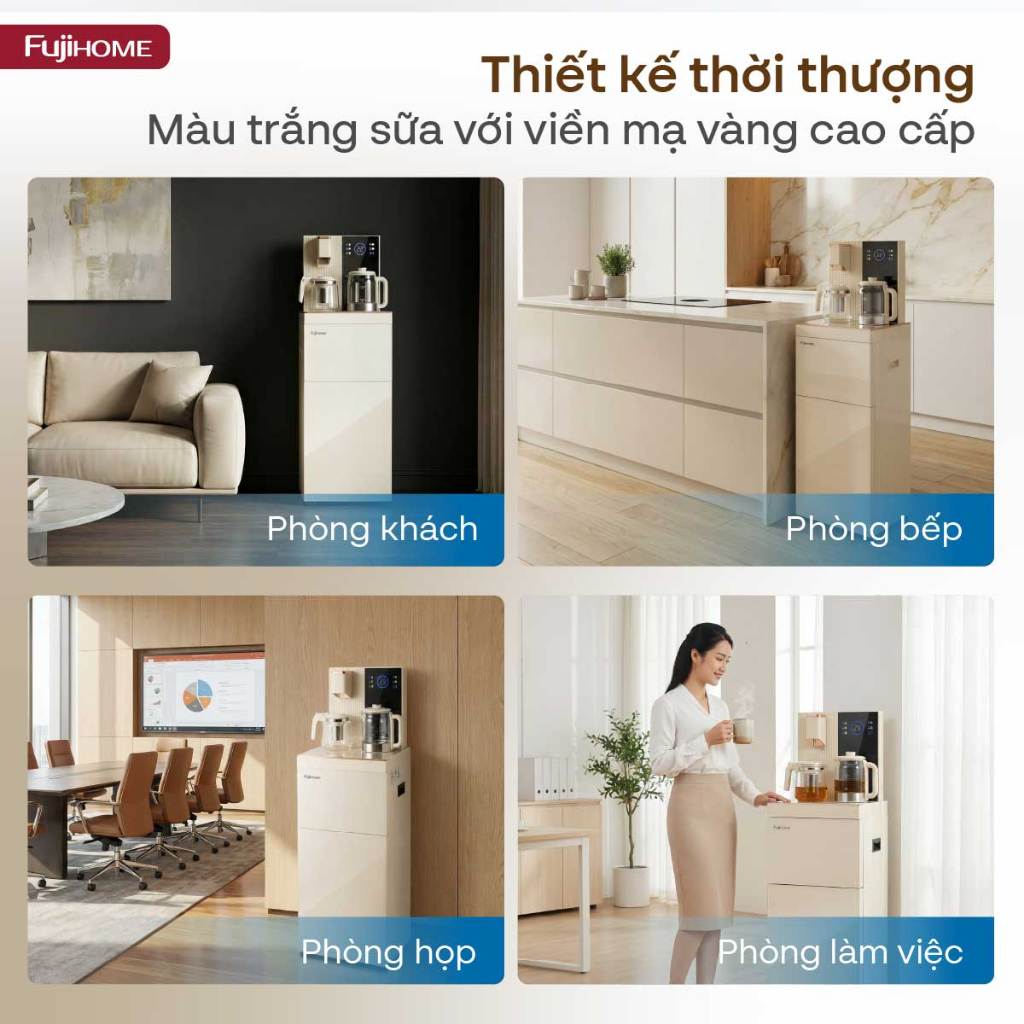 Máy nước nóng lạnh thông minh tích hợp bàn trà Nhập Khẩu FUJIHOME TB238N-UV, cây nước hiện đại