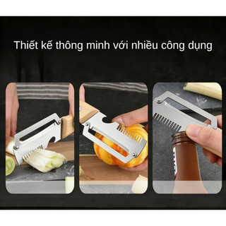 Dao Cắt Hành Tây 3IN1 Inox – Dụng Cụ Gọt Rau Củ Cán Gỗ Tiện Lợi