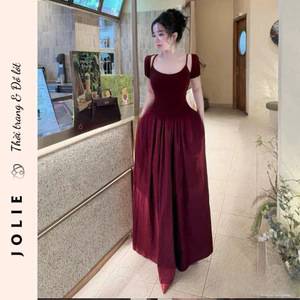Váy Dài Jolie Thiết Kế Trễ Vai Dáng Xòe Phồng Sang Trọng Phong Cách Tiểu Thư Quý Tộc