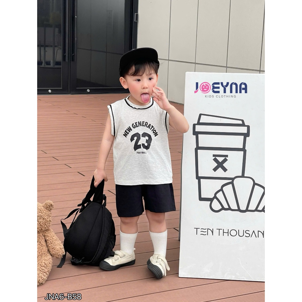 Bộ ba lỗ Joeyna B58 thể thao số 23 cho bé 8-23kg