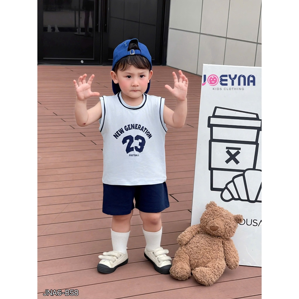 Bộ ba lỗ Joeyna B58 thể thao số 23 cho bé 8-23kg