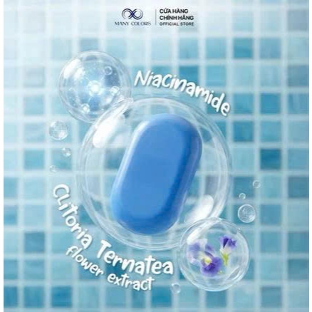COMBO 2 Xà phòng Hoa Đậu Biếc Soap trắng da Dok Anchan Blue Many Colors tắm trắng và dưỡng da body