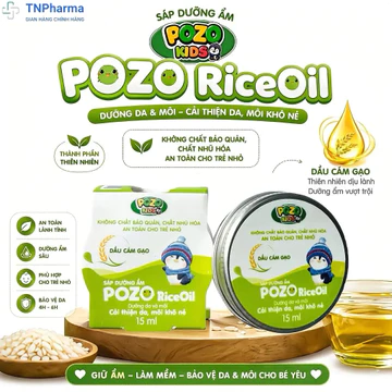Sáp dưỡng ẩm Pozo Rice Oil giúp dưỡng ẩm da môi mềm mịn hạn chế da khô nứt nẻ lọ 15ml