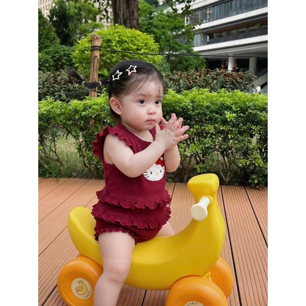 (COMBO 1-2-3 ) BỘ CHẤT TĂM GÂN MẦU MÈO NHÍ SZ 7 - 22 KG QUẦN ÁO BÉ GÁI MÙA HÈ 2026