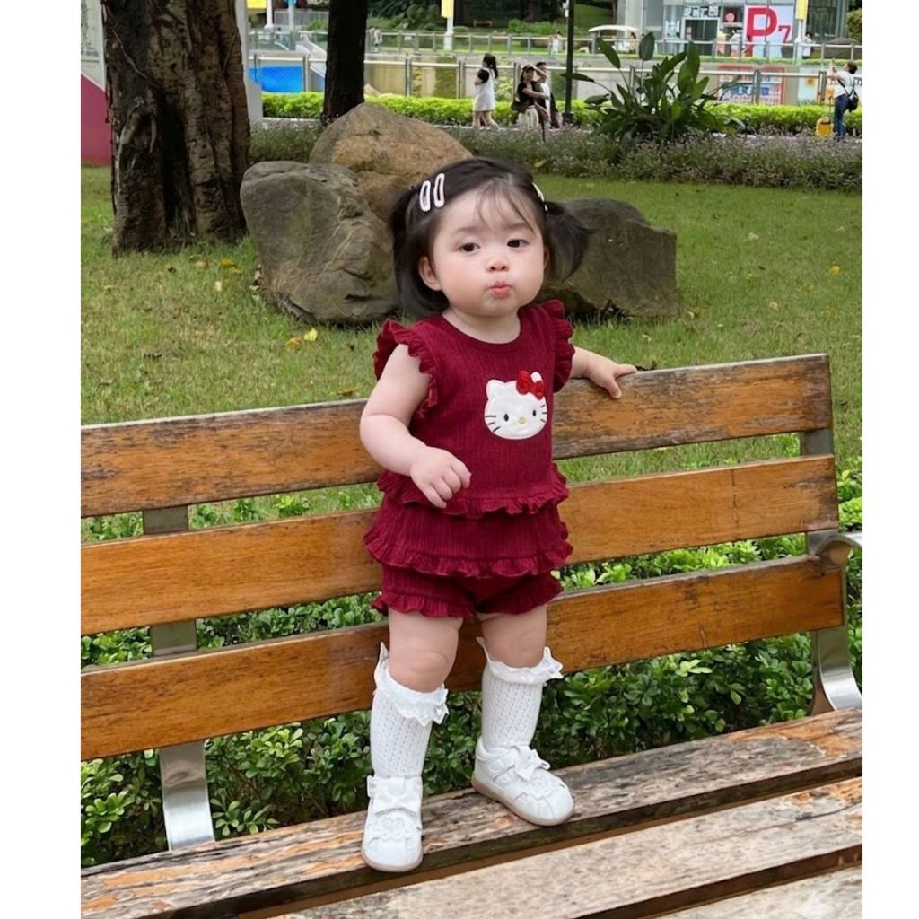 (COMBO 1-2-3 ) BỘ CHẤT TĂM GÂN MẦU MÈO NHÍ SZ 7 - 22 KG QUẦN ÁO BÉ GÁI MÙA HÈ 2026