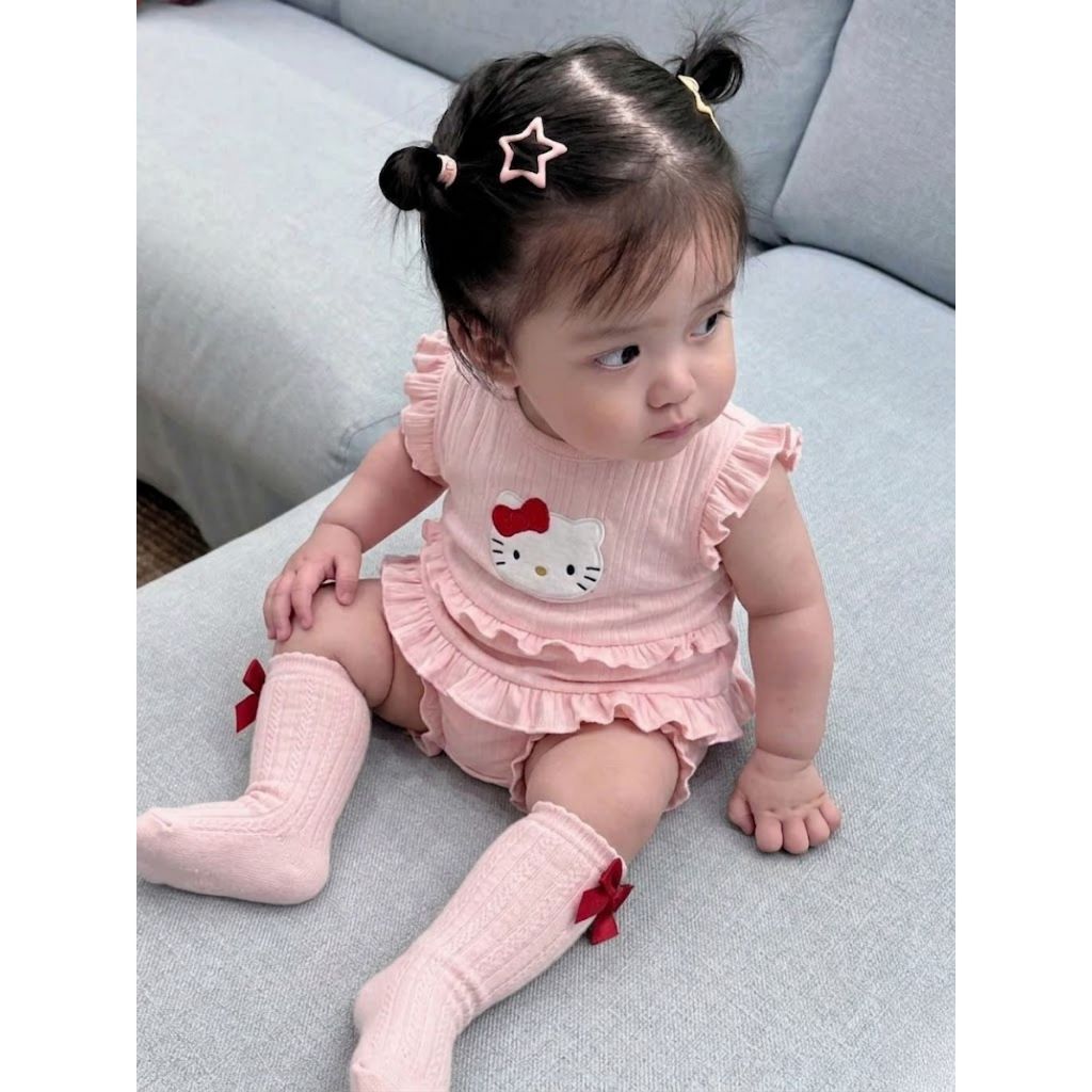 (COMBO 1-2-3 ) BỘ CHẤT TĂM GÂN MẦU MÈO NHÍ SZ 7 - 22 KG QUẦN ÁO BÉ GÁI MÙA HÈ 2026