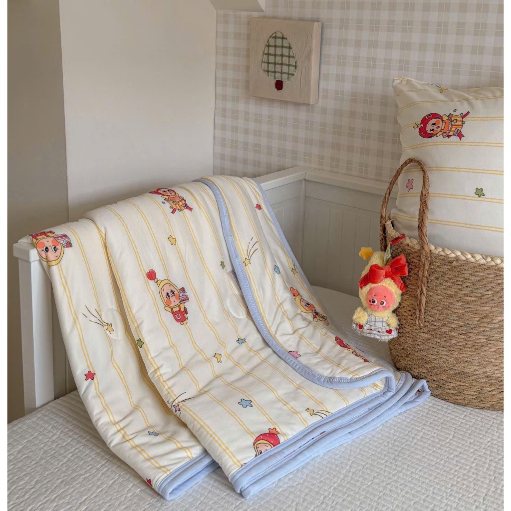 Chăn Hè Cotton Thun Hàn 2mx2m3 Mát Mịn Vintage Decor.urhome