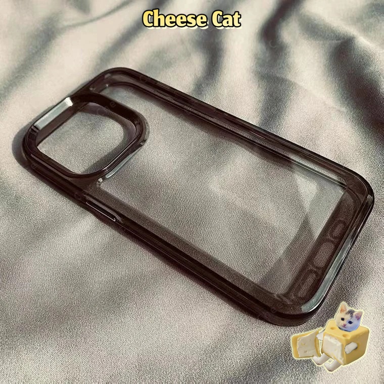 Ốp điện thoại trong suốt màu đen siêu trong suốt cho iPhone 14 13 12 11 15 16 17 Pro Max 7Plus Xs Max XR