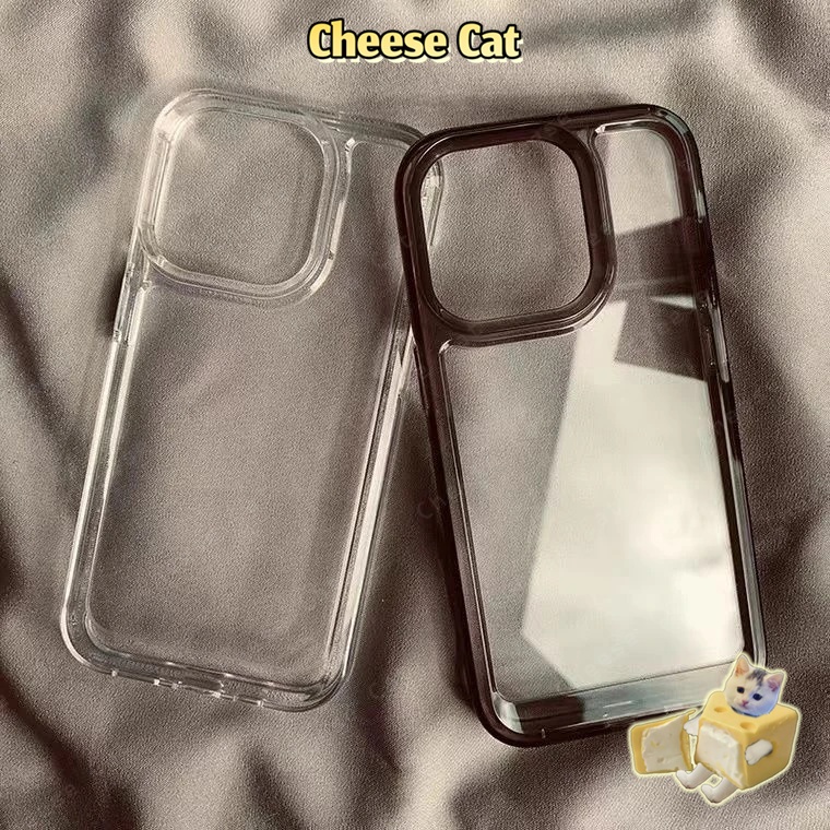 Ốp điện thoại trong suốt màu đen siêu trong suốt cho iPhone 14 13 12 11 15 16 17 Pro Max 7Plus Xs Max XR