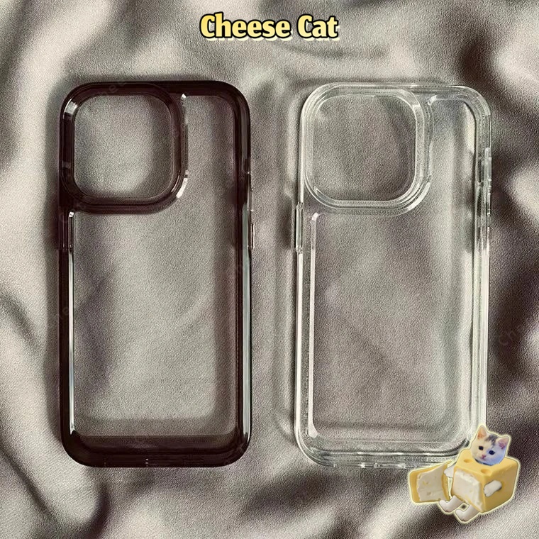 Ốp điện thoại trong suốt màu đen siêu trong suốt cho iPhone 14 13 12 11 15 16 17 Pro Max 7Plus Xs Max XR