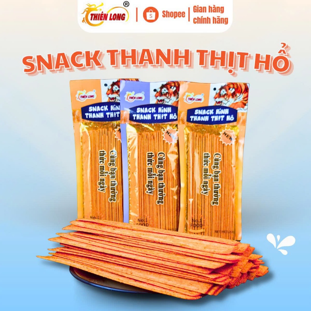 Snack hình thanh thịt hổ vị tuổi thơ Thiên Long Food,snack giòn,thơm ngon,đậm vị ăn là cuốn,que cay tuổi thơ