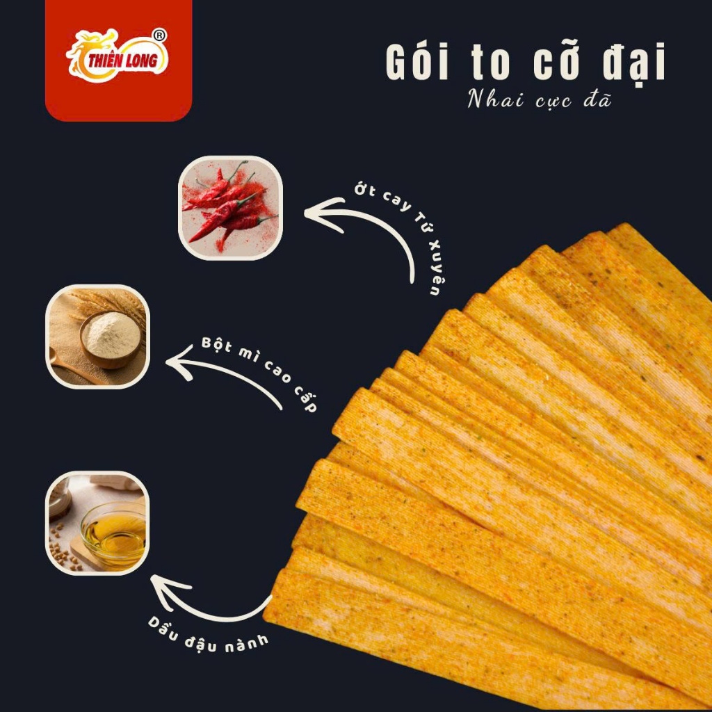 Snack hình thanh thịt hổ vị tuổi thơ Thiên Long Food,snack giòn,thơm ngon,đậm vị ăn là cuốn,que cay tuổi thơ