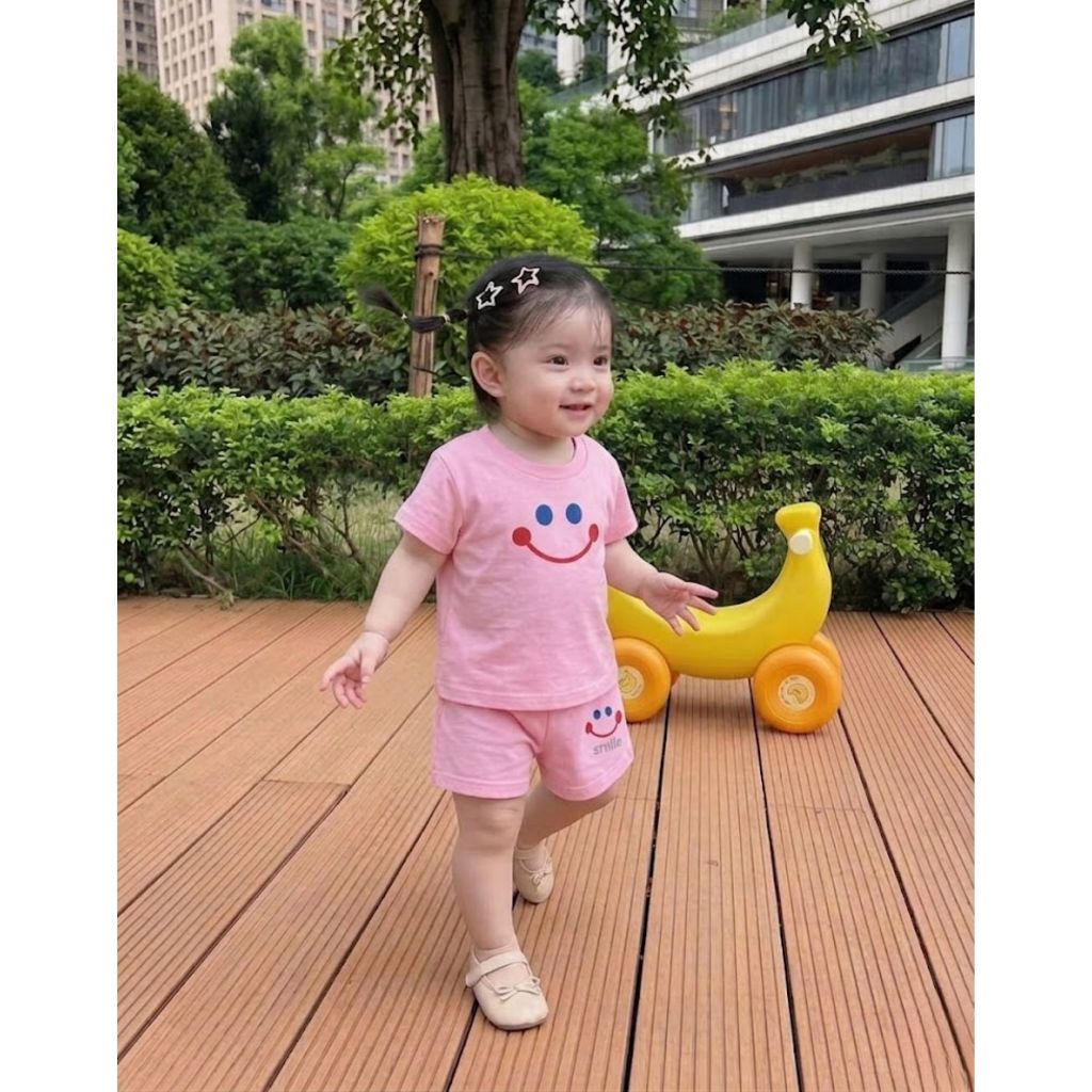 ( COMBO 1-2-3 ) BỘ BÉ GÁI MẪU MẶT CƯỜI SZ 7 - 22 KG QUẦN ÁO BÉ GÁI MÙA HÈ CHẤT LIỆU MỀM MÁT