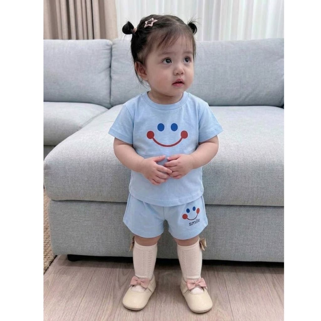 ( COMBO 1-2-3 ) BỘ BÉ GÁI MẪU MẶT CƯỜI SZ 7 - 22 KG QUẦN ÁO BÉ GÁI MÙA HÈ CHẤT LIỆU MỀM MÁT