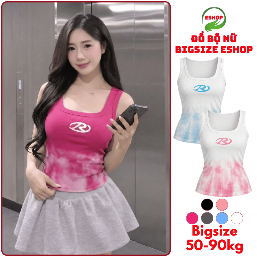Áo Thun Ba Lỗ Nữ Cổ Vuông Sát Nách Bigsize ESHOP - Áo Kiểu Loan Màu Dễ Thương Mặc Hè Thoài Mái MS236