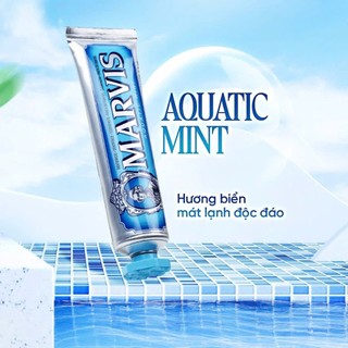 (Hỏa tốc) Kem Đánh Răng MARVIS AQUATIC MINT 85ml (Hương biển & bạc hà) – Hơi thở thơm mát, trắng răng