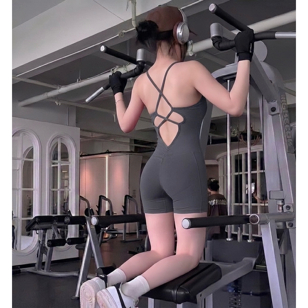 Bộ đồ jumpsuit tập gym,yoga,jumba có mút