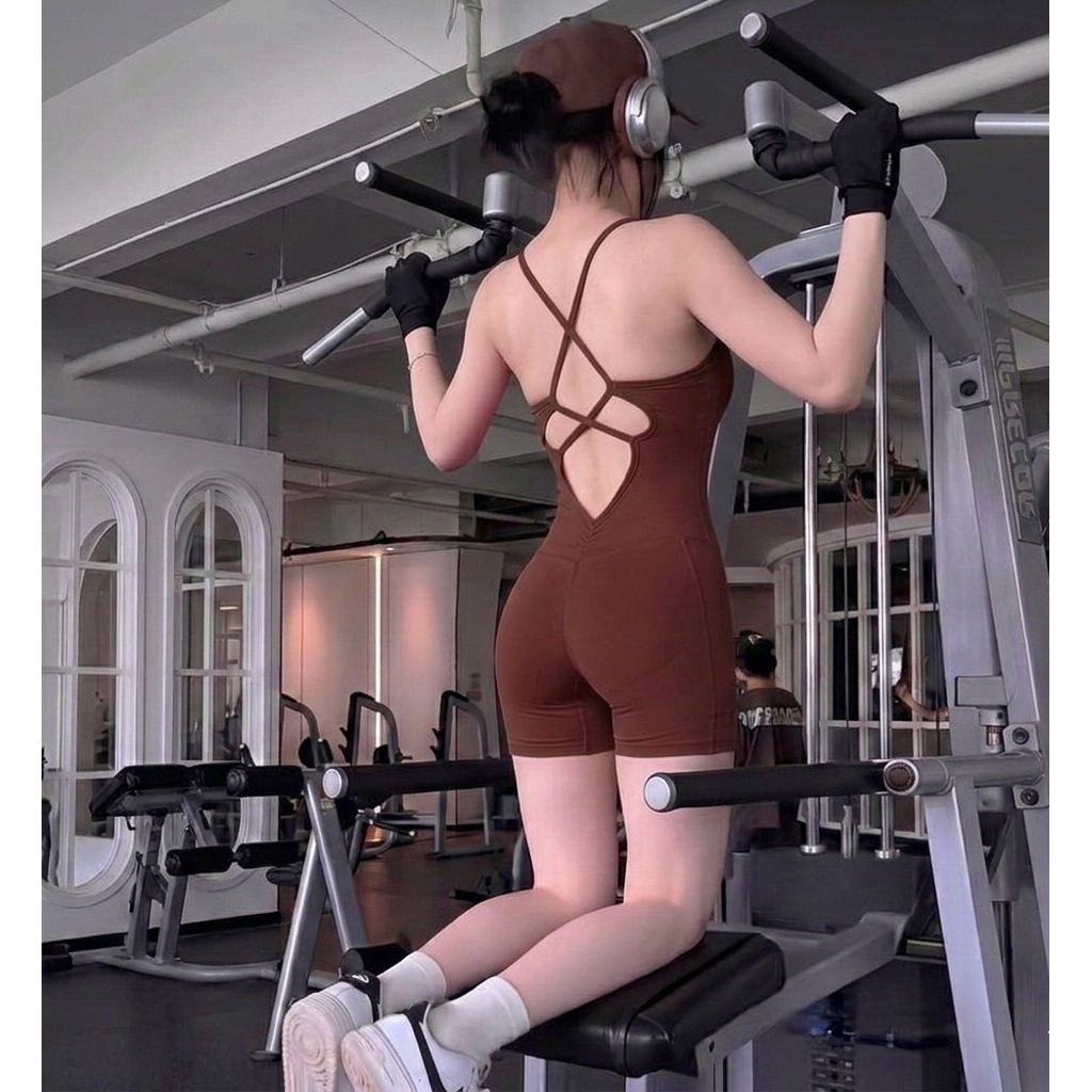 Bộ đồ jumpsuit tập gym,yoga,jumba có mút