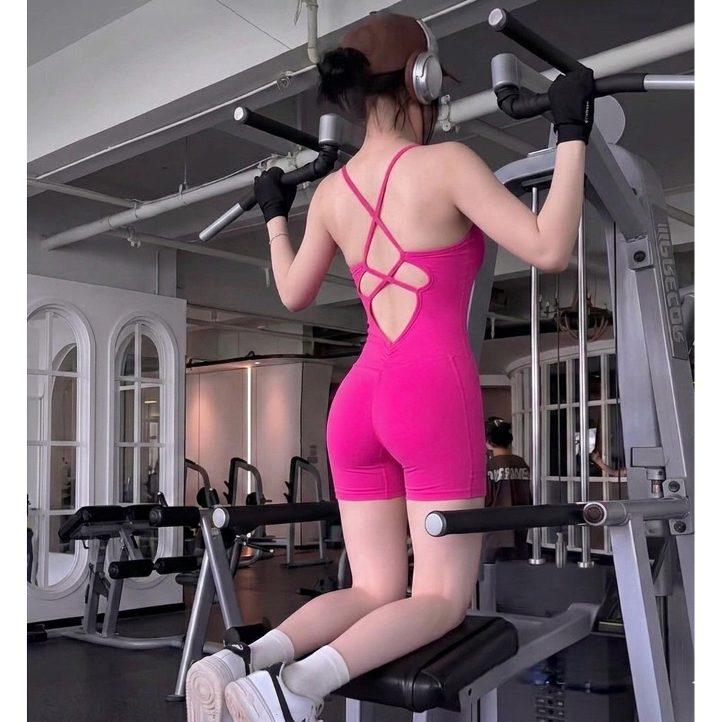 Bộ đồ jumpsuit tập gym,yoga,jumba có mút