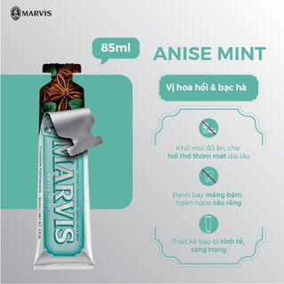 Kem Đánh Răng MARVIS ANISE MINT 85ml (Hương hoa hồi & bạc hà) – Hơi thở thơm mát, trắng răng