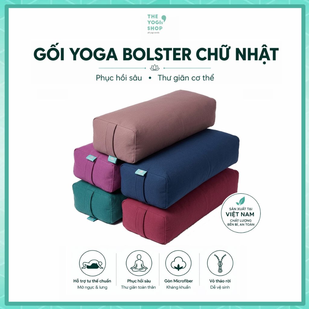 Gối bolster Yin yoga chữ nhật (The Yogis' Shop)