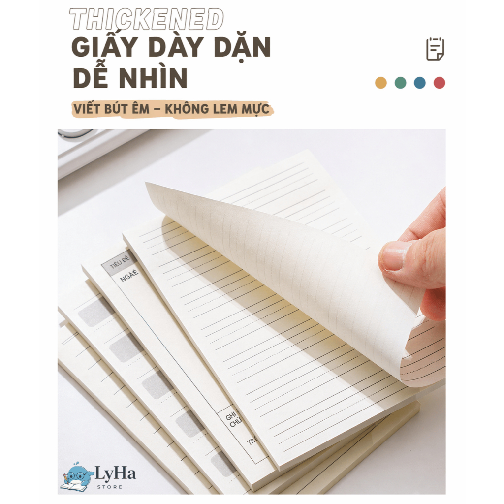 Giấy Note 50 Tờ Ghi Chú Đa Năng Sổ Note Mini Kẻ Ngang , Caro , Ô Từ Vựng Giúp Ghi Nhớ Hiệu Quả