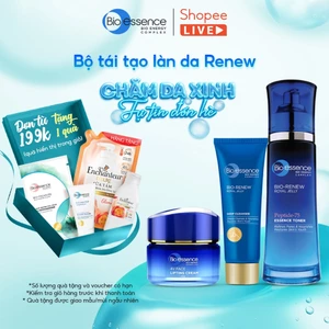 Bio-essence Renew – Tái tạo da: Gel Tẩy tế bào chết 60g, Sữa rửa mặt 100g, Kem nâng cơ 45g, Toner 100ml - LIVE