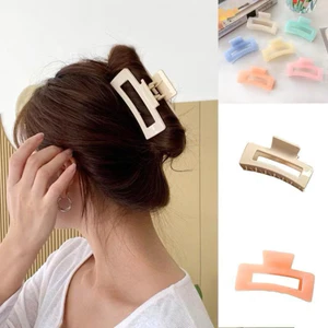 Kẹp Tóc Càng Cua Nữ Thạch Trong,Hình Vuông Màu Sắc Pastel Kẹo Ngọt