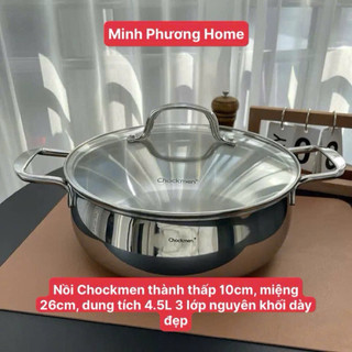 Nồi inox 3 lớp hãng Chockmen [154] 26cm nồi lẩu, nấu canh, xào rán nhiều món [C154]