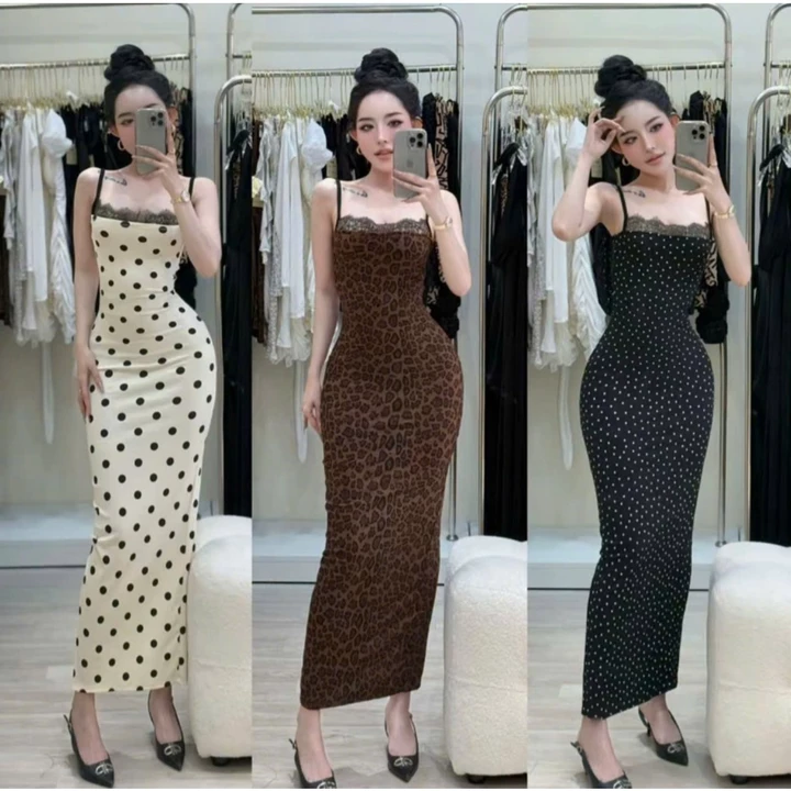 Đầm Body Nữ 2 Dây Phối Viền Ren KANOMY GL534, Váy Nữ Thiết Kế Ôm Body Tôn Dáng Sexy Quyến Rũ