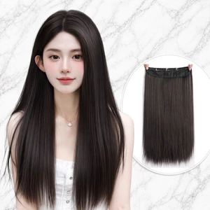 Tóc Giả Kẹp Thẳng Dài 55-60cm – Tóc Nối Kẹp 1 Mảnh Tự Nhiên Dày 180-200g, Suôn Mượt Như Tóc Thật, Không Lộ Kẹp Dễ Gắn