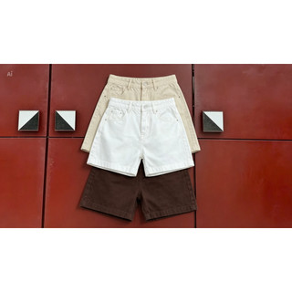 HALLO JEANS - Quần Short Kaki Nữ Form Rộng Cạp Cao, Vải Dày Đẹp, Basic Dễ Phối Chuẩn Hàn M234