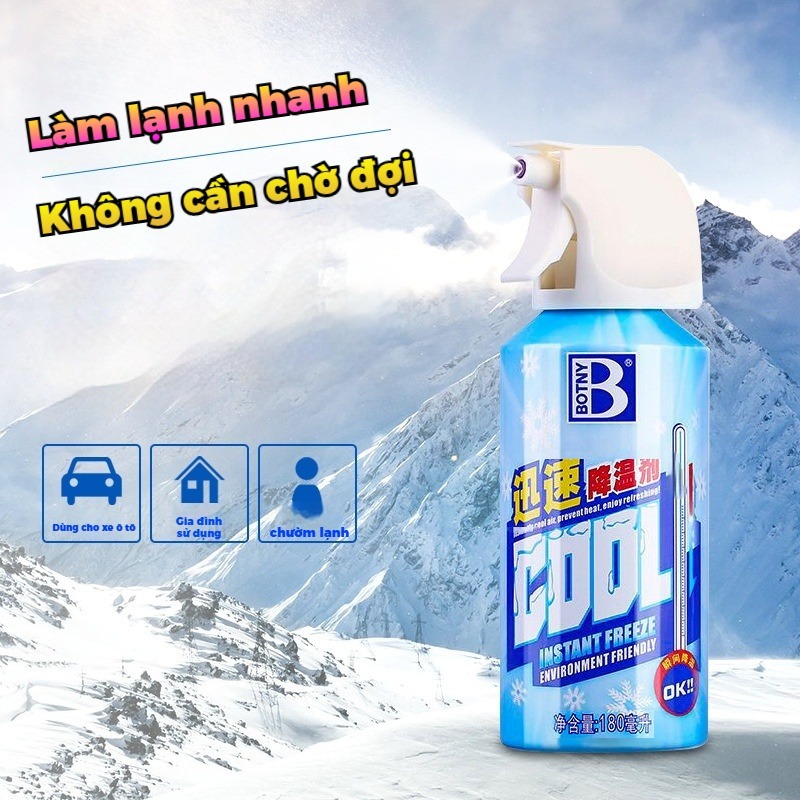 Chai Xịt Lạnh Làm Mát Tức Thì｜Dùng Cho Ô Tô, Nhà Cửa, Cơ Thể｜Mua 2 Giảm 40%