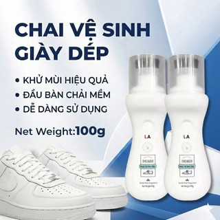 Nước Tẩy Giày Dép 100ml – Làm Sạch, Làm Trắng, Khử Mùi Hiệu Quả, Chai Vệ Sinh Giày-Chai Vệ Sinh Giày Dép Kèm Đầu Cọ Mềm