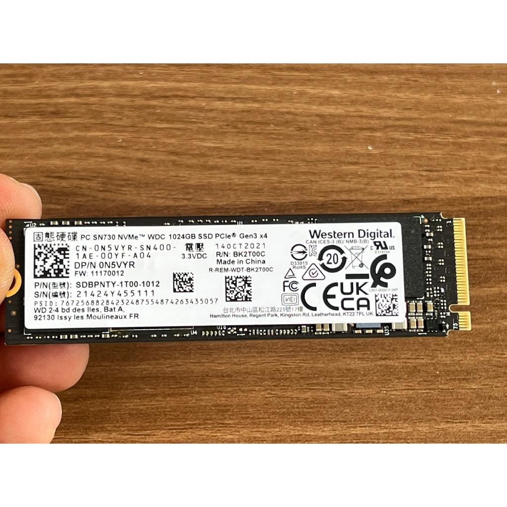 Bán SSD Western Digital PC SN730 NVMe 1TB Gen 3 * 4 , có Dram, Sức khỏe ...