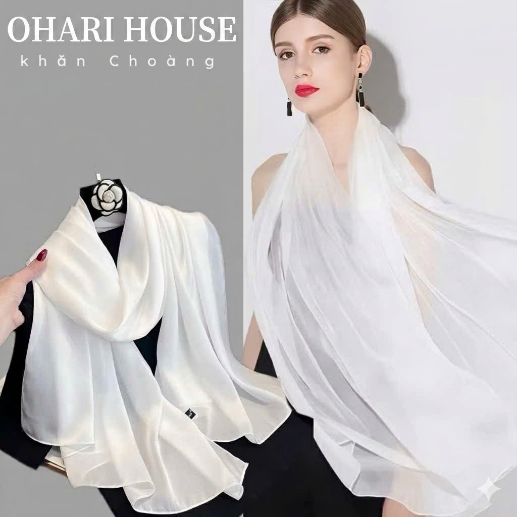 Khăn Choàng Lụa Quàng Cổ Trơn Cao Cấp KT 180X90cm, Khăn choàng Voan trơn đi biển, Khăn choàng đi biển cỡ lớn che nắng