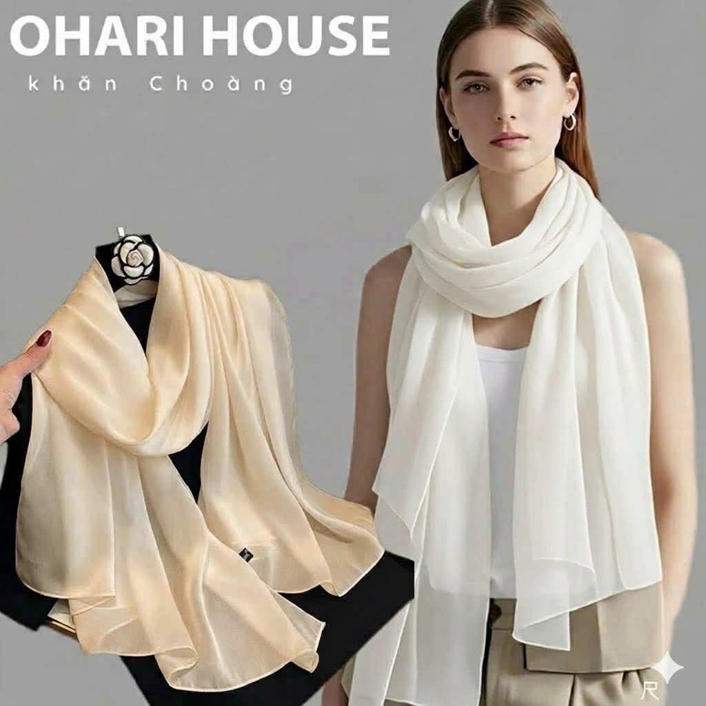 Khăn Choàng Lụa Quàng Cổ Trơn Cao Cấp KT 180X90cm, Khăn choàng Voan trơn đi biển, Khăn choàng đi biển cỡ lớn che nắng