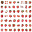 set sticker trái dâu bé xinh