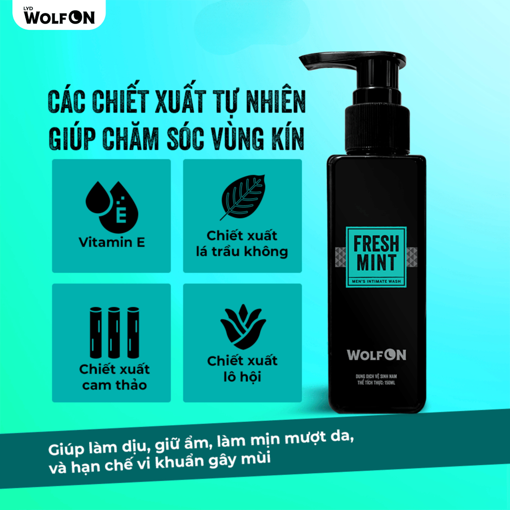 Dung Dịch Vệ Sinh Nam Giới LYD Wolf ON Hương Thơm Nam Tính Cuốn Hút Khử Mùi Tốt 95ml 150ml | BigBuy360 - bigbuy360.vn