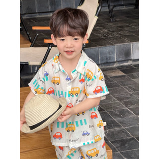 Bộ đồ mùa hè bé trai Batala kids, Set đi biển vải đũi tơ cho bé từ 10- 25kg