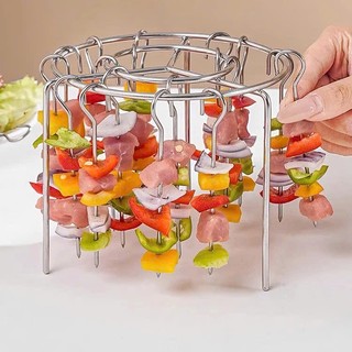 Bộ 24 Giá Xiên Nướng Thịt Inox 304 Không Gỉ, Nướng Chín Đều Không Cần Lật