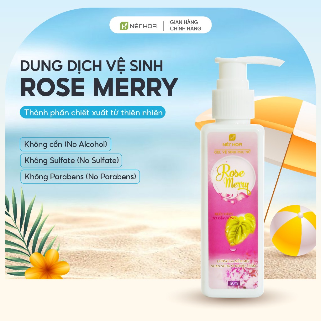 Dung Dịch Vệ Sinh Phụ Nữ Trầu Không Nét Hoa Dung Dịch Vệ Sinh Nữ Rose Merry Thơm Mát Dịu Nhẹ Dưỡng Ẩm Sâu
