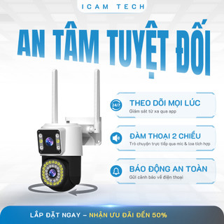 Camera WiFi Ngoài Trời V360 Pro 2 Mắt - Quan Sát Hai Màn Hình, Đàm Thoại Hai Chiều,Hình Ảnh Sắc Nét, Chống Nước IP66