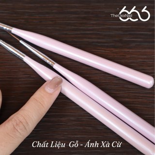 Set 3 Cọ Vẽ Nét Nail Cán Gỗ Ngọc Trai Cao Cấp – Cọ Liner Siêu Mảnh Vẽ Line, Hoa Văn, Nail Art Chuyên Nghiệp Nail666
