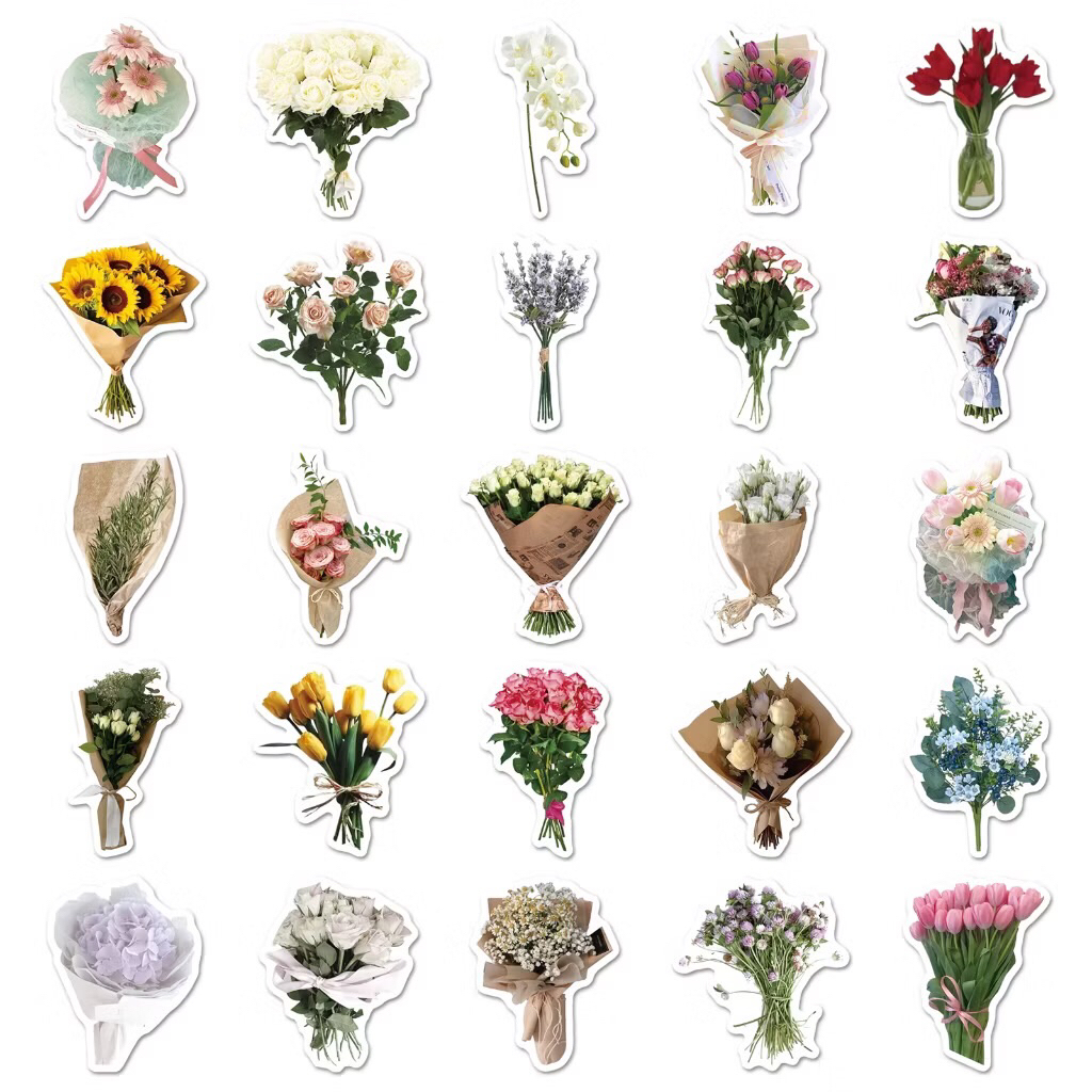 sticker bó hoa xinh tươi