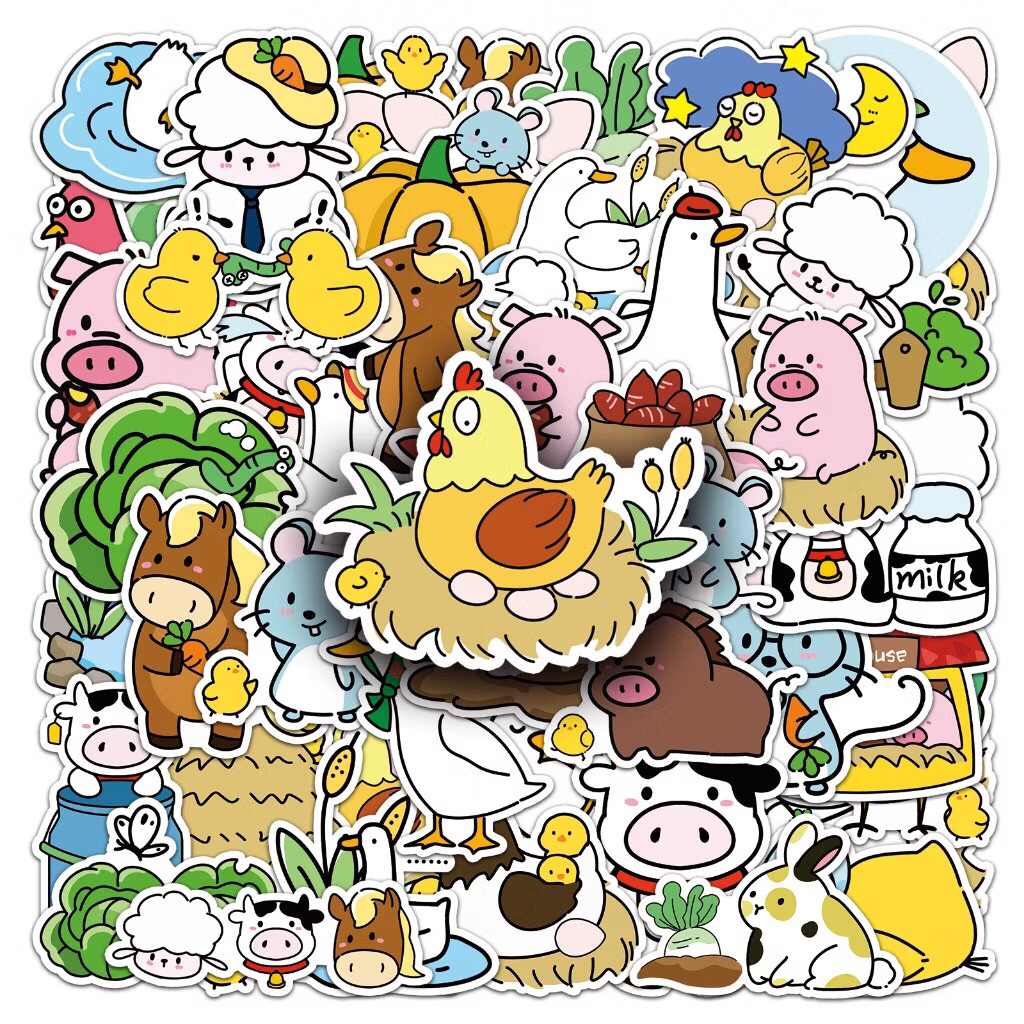 sticker các bé động vật ở farm