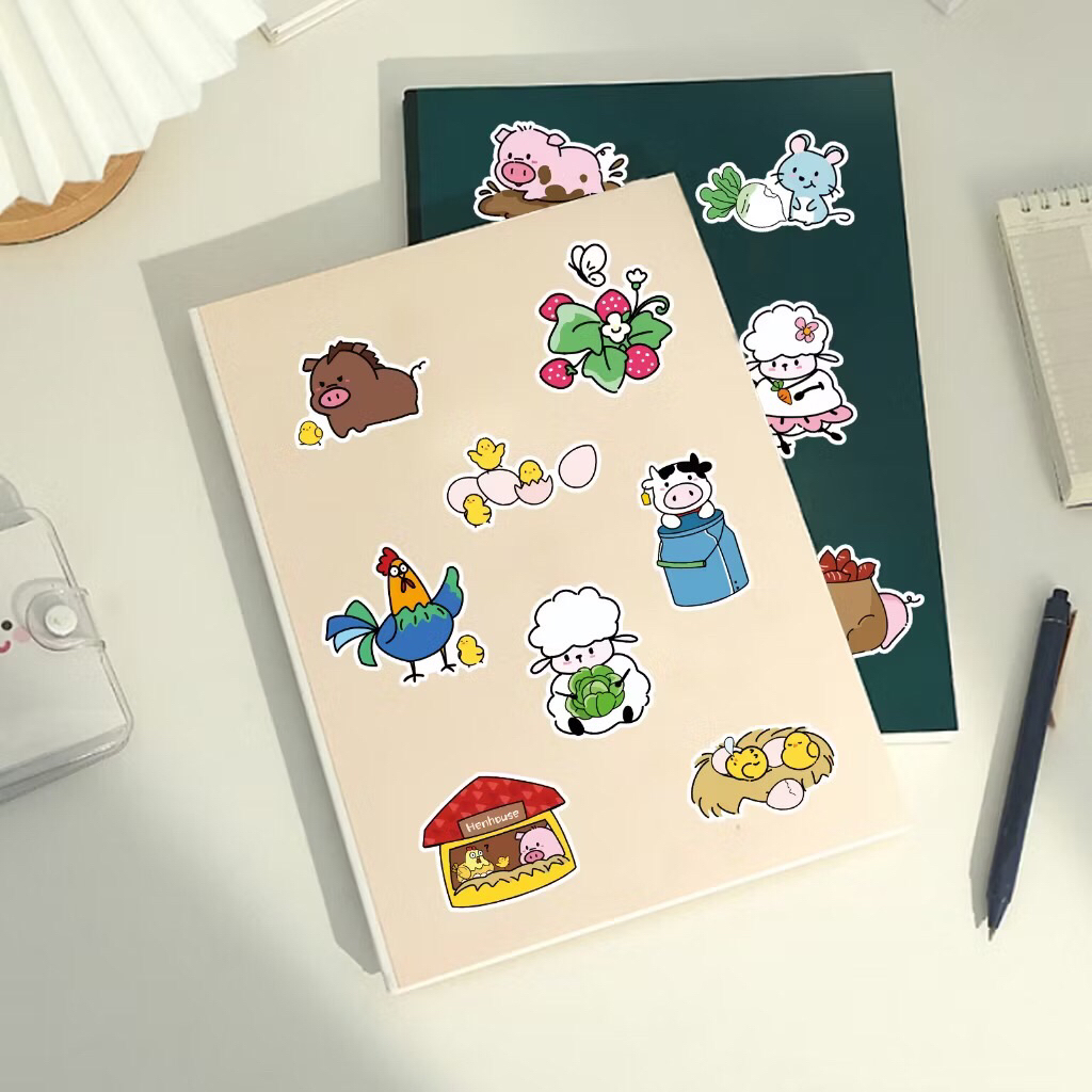 sticker các bé động vật ở farm