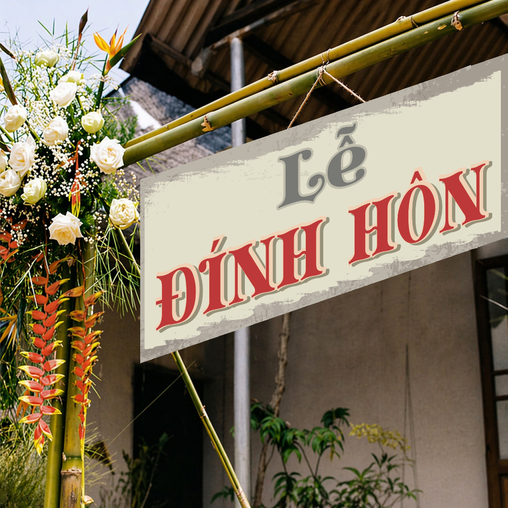 Bảng lễ 30x60 cm - treo cổng đám cưới, đám hỏi, tiệc báo hỷ (Decal bồi formex)