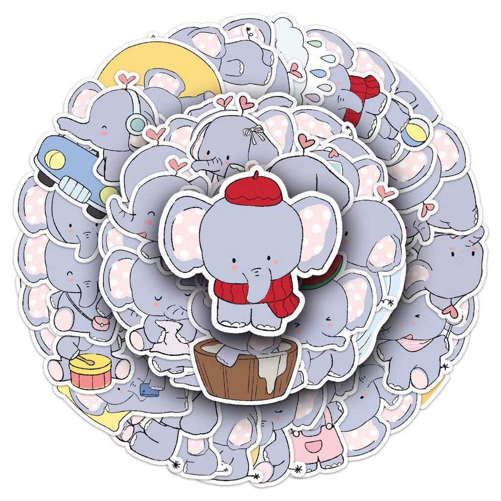 sticker chú voi con cute
